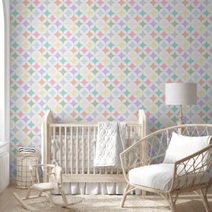 Papier Peint Cercles géométriques Pastel et Motif diamant