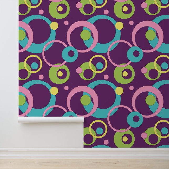 Papier Peint Cercles pourpres funky (Application)