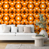 Cercles ronds orange Brown foncé Motif