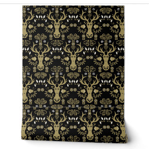Papier Peint Cerf d'art populaire scandinave