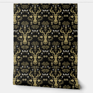 Papier Peint Cerf d'art populaire scandinave