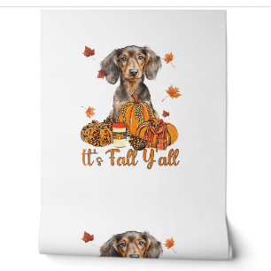 Papier Peint C'Est Automne Y'all Dachshund Chien Automne Écharp