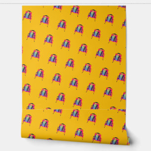 Papier Peint Chaise Abstraite Décorative Diagonale Jaune 