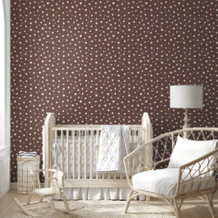 Papier Peint Chambre Motif Points Marron Beige Cosy