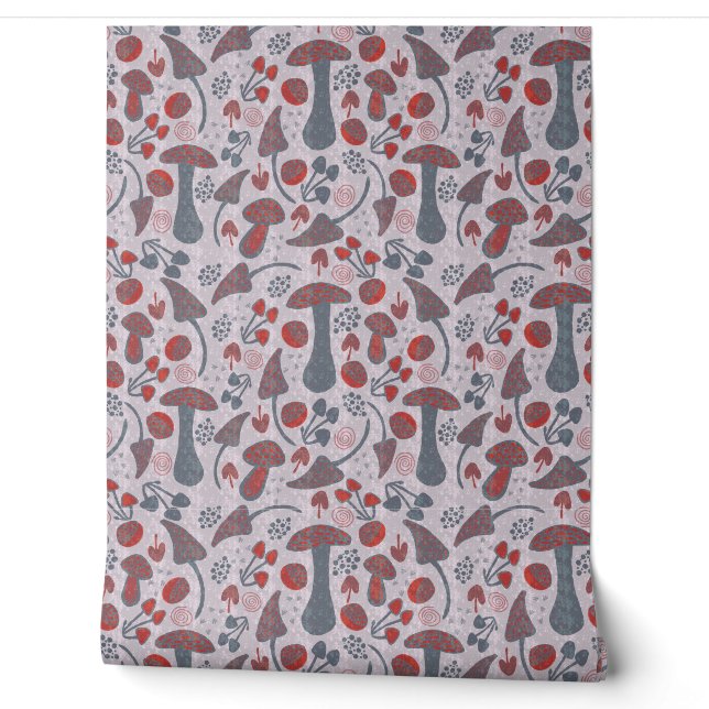 Papier Peint Champignons Design Motif spécial (Déroulement)