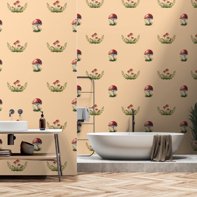 Papier Peint Champignons Imaginaires (Salle de bain)