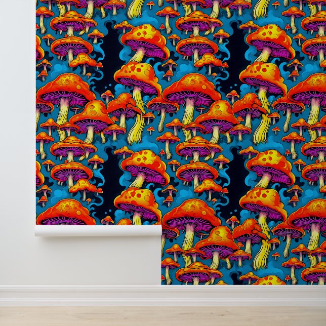 Papier Peint Champignons psychédéliques Trippy avec une Vibe Vi (Application)