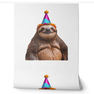 Papier Peint Chapeau de fête d'anniversaire de paresseux gros c