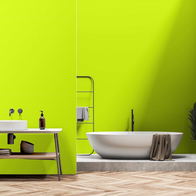 Papier Peint Chartreuse Couleur jaune uni (Salle de bain)