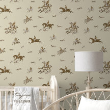 Chasse au renard avec des lévriers beige vintage