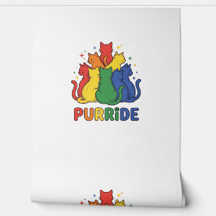 Papier Peint Chat arc-en-ciel vintage Purride Vector Design_1