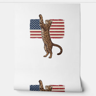 Papier Peint Chat patriotique Drapeau américain Design vectorie