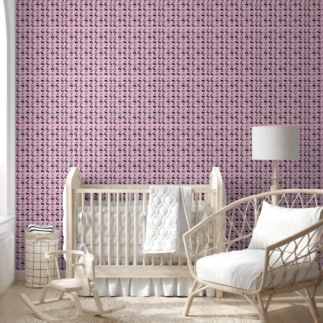 Papier Peint Chatons et fils rose (Enfants)