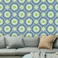 Chaux Turquoise profonde Vert moderne Bohème géomé