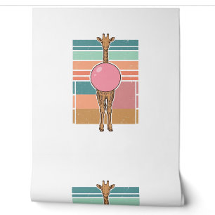 Papier Peint Chemise à motif de girafe vintage avec gravure de