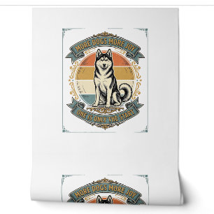 Papier Peint Chemise de chien Husky Gravure vintage Un chien de