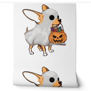 Papier Peint Chemise Halloween Citrouille Fantôme Chihuahua