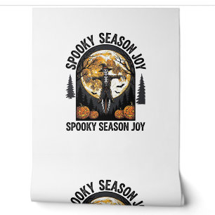 Papier Peint Chemise vintage Halloween avec Scarecrow Moon Art_