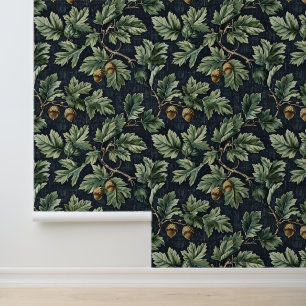 Papier Peint Chêne vert Feuilles Acorn Peel et bâton botanique