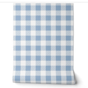 Papier Peint Chèques En vichy bleu Dusty modernes