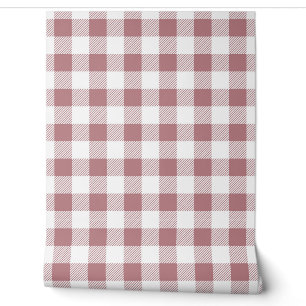 Papier Peint Chèques En vichy rose Dusty modernes