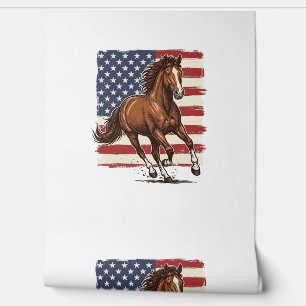 Papier Peint Cheval Patriotique Design Vectoriel Western Vintag