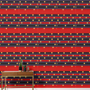 Papier Peint Chevron Bandes Points Ménage