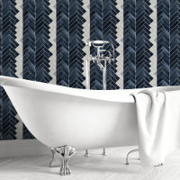 Chevron Navy et Blanc en Arête de Hareng