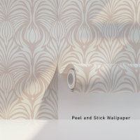 Chic Art Déco Floral Motif beige doux