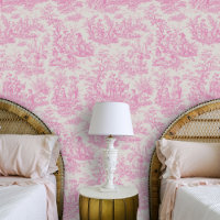 Chic vintage bébé rose de toile de jouy imprimé