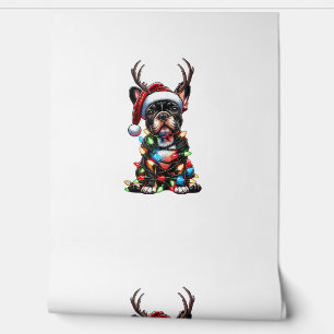 Papier Peint Chien de Noël Fou de Chien de Noel de Père Noël Lu