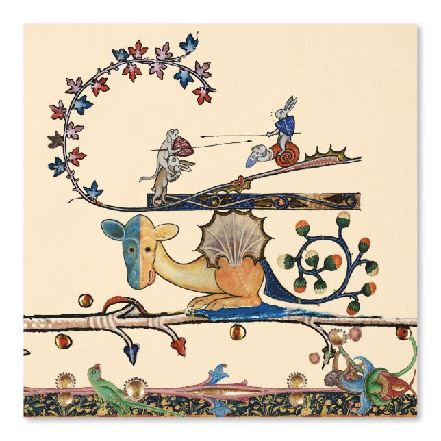 Papier Peint CHIEN MÉDIÉVAL DE L'ÉTRANGER, Lapin Tueur, Dragon (Recto)