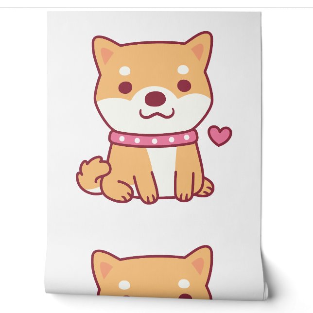 Papier Peint Chien mignon Shiba Inu (Déroulement)
