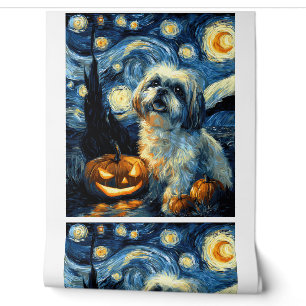 Papier Peint Chien Shih Tzu mignon citrouille de Halloween Jack