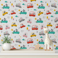 Chiens Whimsical Cute Voitures Enfants Motif moder