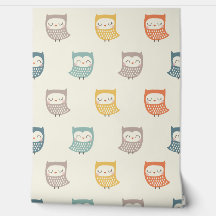 Chouette mignonne en automne muet couleurs sur crè