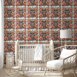 Papier Peint Chouette mystique et Symphonie florale