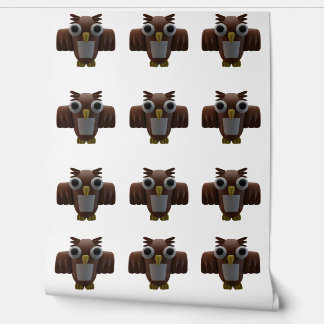 Papier Peint Chouettes de dessin 3D Brown sans soudure