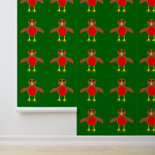 Papier Peint Christmas Robin Patterned