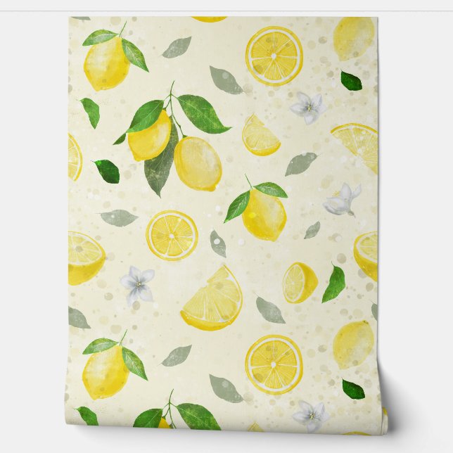 Papier peint citron joyeux rouleaux (Déroulement)