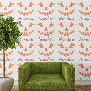 Papier Peint Citrouille d'Halloween personnalisée girly Jack O