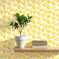 Citrus Citron Méditerranée Jaune Aquarelle blanche