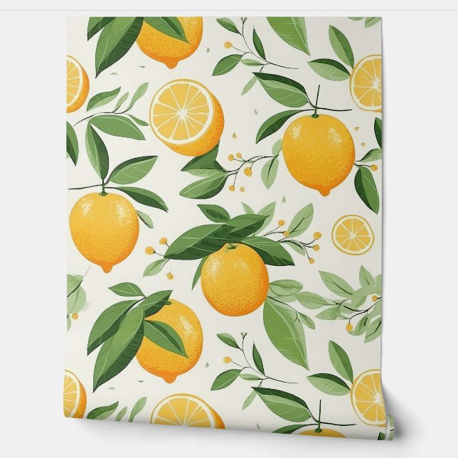 Papier Peint Citrus de citron méditerranéen (Déroulement)