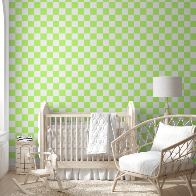 Papier Peint Classic visual lime checkerboard  (Enfants)