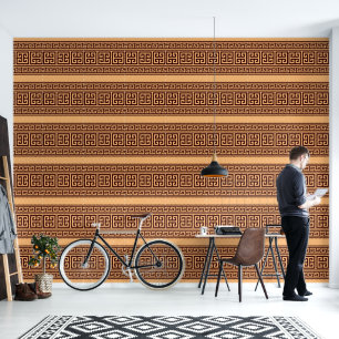 Papier Peint Clé grecque Brown sur Mellon Designer