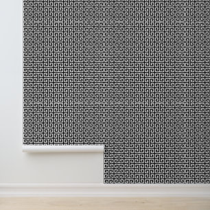 Papier Peint Clé grecque noire et blanche Moyen