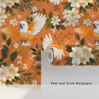 Cockatoès floral en Orange Bloom