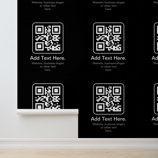 Papier Peint Code QR scannable moderne | Noir Blanc & Gris (Application)