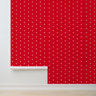 Papier Peint Cœurs pâles roses en aquarelle gribouillés sur mot