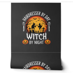 Papier Peint Coiffeur Halloween le jour Sorcière la nuit
